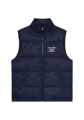 Drôle De Monsieur quilted logo-print gilet - Blue