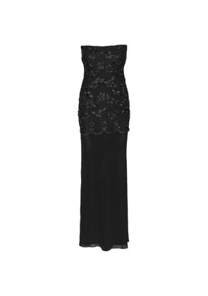 ROTATE BIRGER CHRISTENSEN flower mesh maxi dress - Black