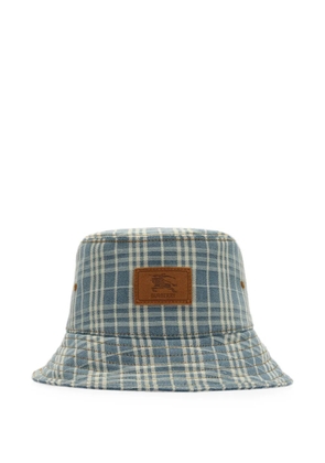 Burberry Check denim bucket hat - Blue