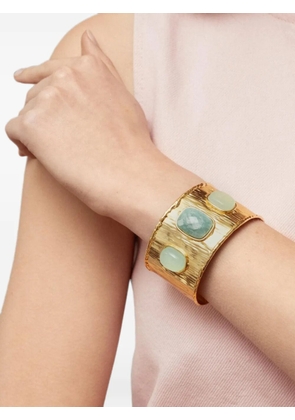 Sylvia Toledano Empire amazonite and onyx cuff bracelet - Gold