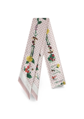 Mulberry gingham floral-print scarf - Pink