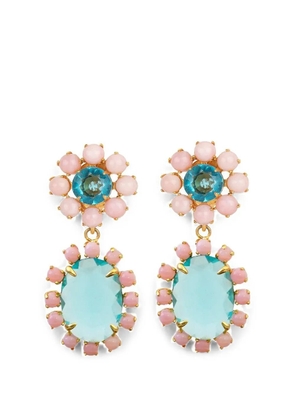 Bounkit Jewelry quartz and opal drop earrings - Gold
