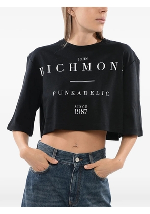 John Richmond logo-print cropped T-shirt - Black