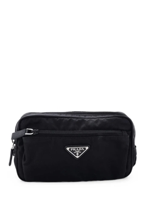 Prada Pre-Owned Front Pocket Re-Nylon with Saffiano Leather belt bag - Black
