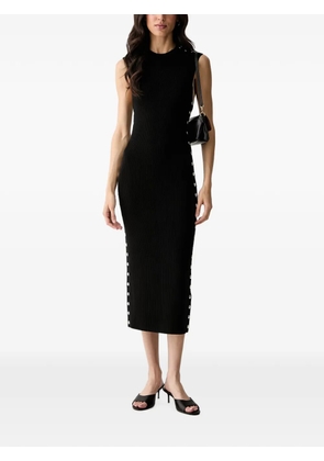Karl Lagerfeld stud-embellished ribbed-knit dress - Black