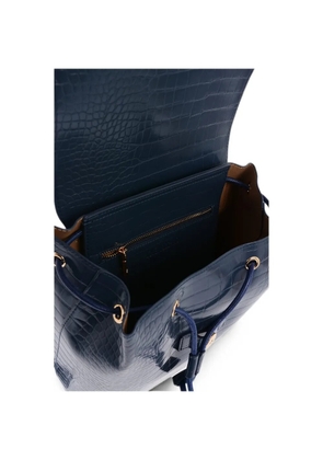 Love Moschino crocodile-effect backpack - Blue