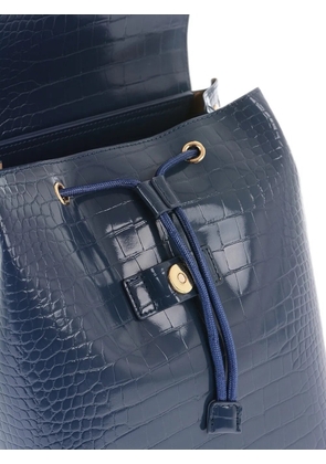 Love Moschino crocodile-effect backpack - Blue