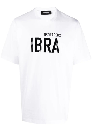 DSQUARED2 Ibra-print cotton T-shirt - White