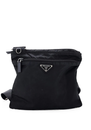 Prada Pre-Owned Front Pocket Messenger Bag Tessuto Medium crossbody bag - Black