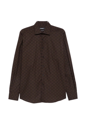 Karl Lagerfeld monogram-print button-down shirt - Brown