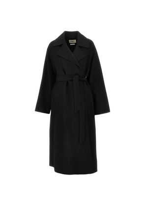 Weekend Max Mara belted wrap single-breasted coat - Black
