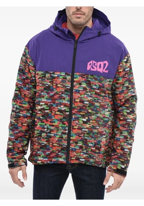 DSQUARED2 logo-print panelled jacket - Purple
