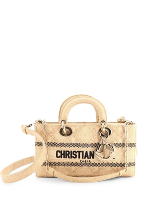 Christian Dior Pre-Owned Lady D-Joy Bag Cannage Embroidered Raffia Medium tote bag - Neutrals
