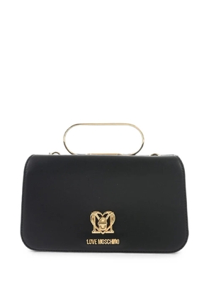 Moschino logo-plaque cutch bag - Black