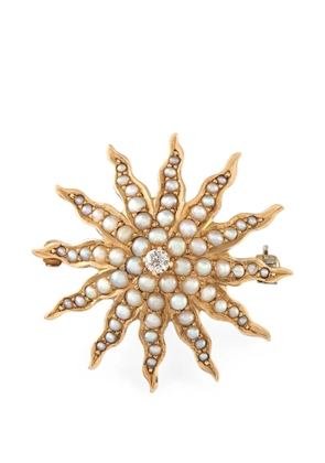 LB Exclusive seed pearl diamond starburst brooch - Gold