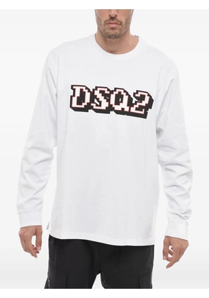 DSQUARED2 logo-print long-sleeve T-shirt - White