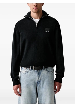 Karl Lagerfeld Jeans quarter-zip logo-patch sweater - Black