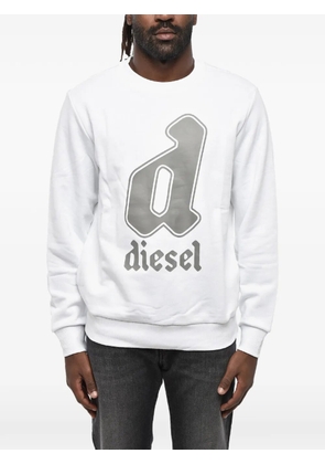 Diesel logo-print brushed sweater - White