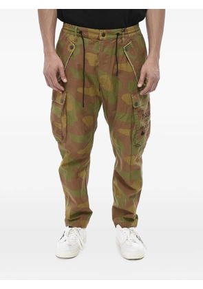 DSQUARED2 camouflage-pattern logo-print cargo pants - Green