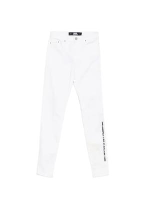 Karl Lagerfeld logo-print skinny jeans - White