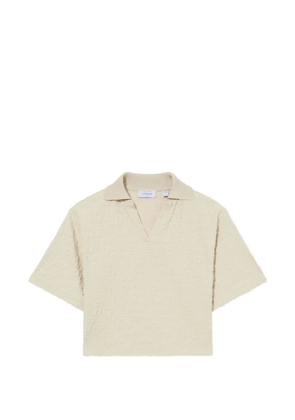 Off-White logo-pattern cropped T-shirt - Neutrals