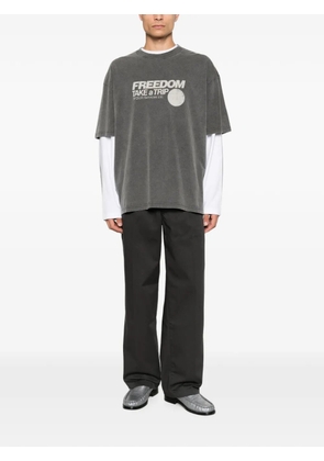 7 For All Mankind graphic-print crew-neck T-shirt - Grey