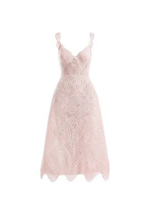 Gemy Maalouf embroidered cage-effect dress - Pink