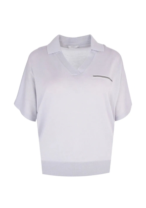 Peserico collar-detail knit t-shirt - Grey