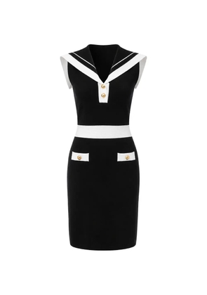 Karl Lagerfeld sailor-collar contrast-trim mini dress - Black