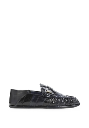 Saint Laurent Cassandre ruched loafers - Blue