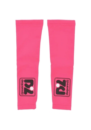 DSQUARED2 logo-print arm warmers - Pink
