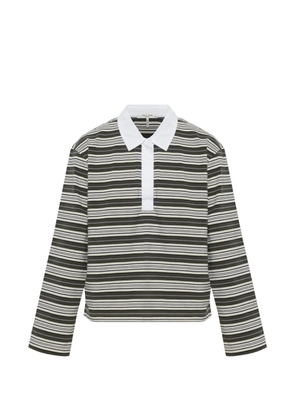 rag & bone striped long-sleeve polo shirt - Green