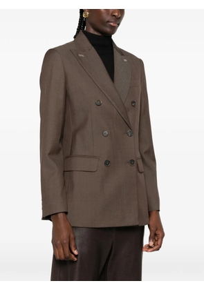 Max Mara double-breasted wool gabardine blazer - tobacco - Brown