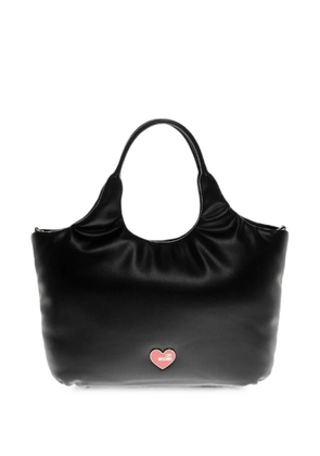 Moschino padded heart-plaque shoulder bag - Black