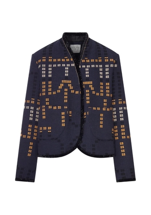 Forte Forte jacquard velvet-trim jacket - Blue