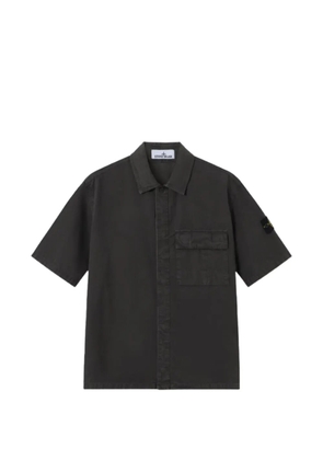 Stone Island 1200031 brushed organic cotton canvas old-effect shirt - Grey
