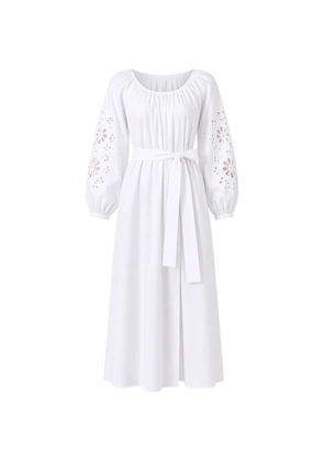MeimeiJ broderie-anglaise belted maxi dress - White