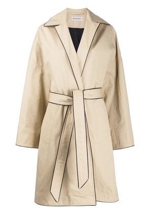 Balenciaga contrast trim trench coat - Neutrals