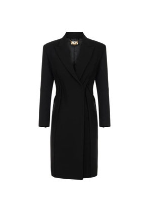Elisabetta Franchi coat in double-layer crêpe fabric - Black