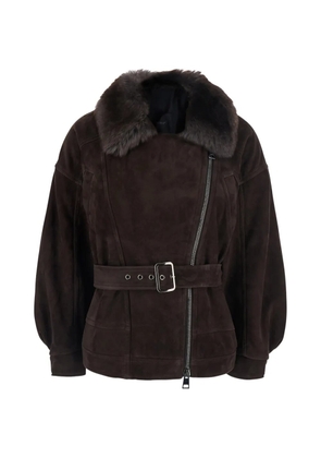 Blancha suede belted jacket - Brown