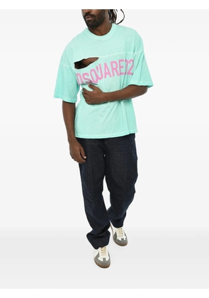 DSQUARED2 logo-print distressed T-shirt - Green