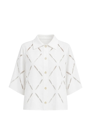 Liviana Conti Miranda cut-out point-collar top - White