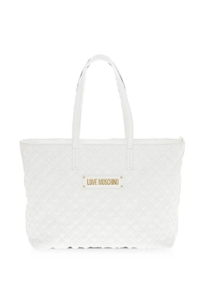 Moschino Love quilted tote bag - White
