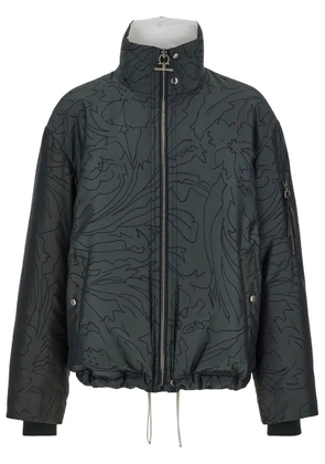 Ferragamo floral-print bomber jacket - Blue