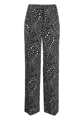Stella McCartney star-print silk trousers - Black