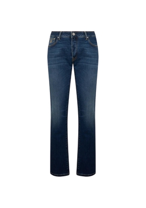 Moorer five-pocket faded jeans - Blue