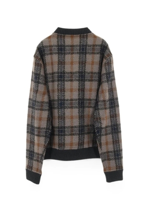 Hermès Pre-Owned 2010s check quarter-zip sweater - Grey