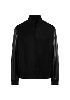 Gucci contrast-sleeve bomber jacket - Black