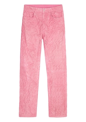 Givenchy crinkled-finish straight-leg jeans - Pink