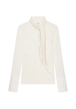 Courrèges scarf-collar shirt - Neutrals